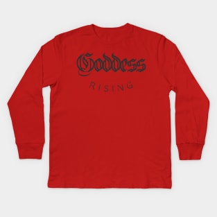 Goddess Rising | Empowered Woman Kids Long Sleeve T-Shirt